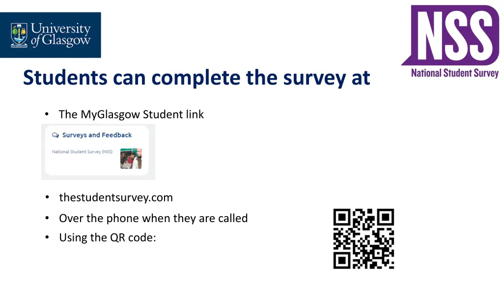 students can complete the survey at