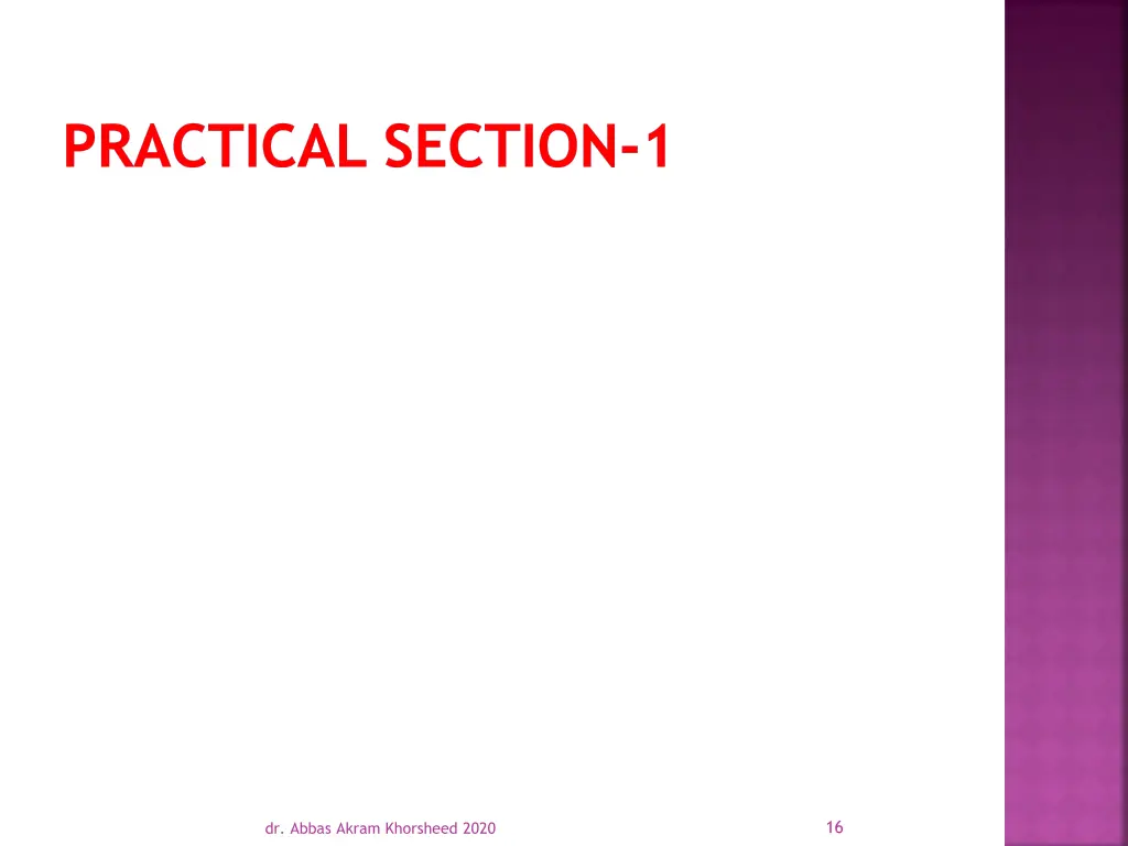 practical section 1