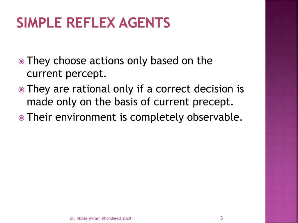 simple reflex agents