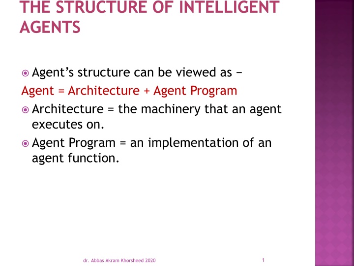 the structure of intelligent agents