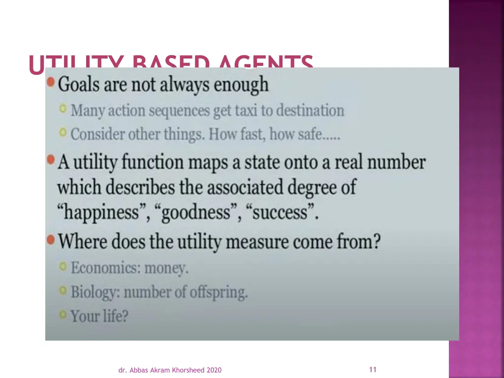 utility based agents