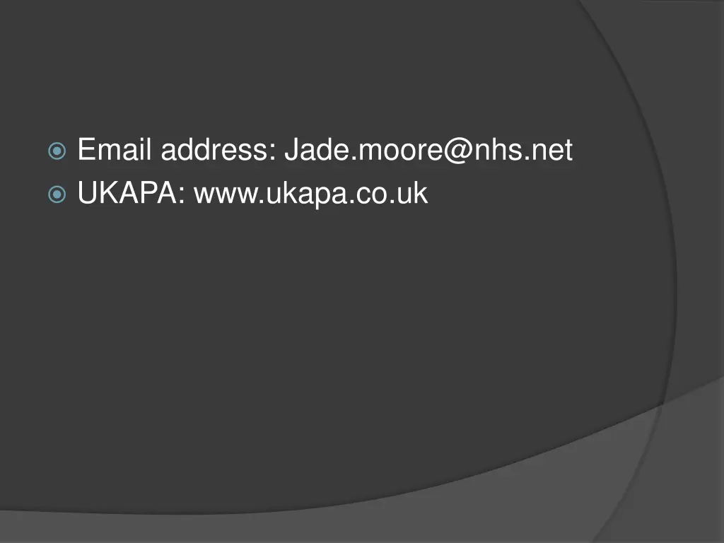 email address jade moore@nhs net ukapa www ukapa