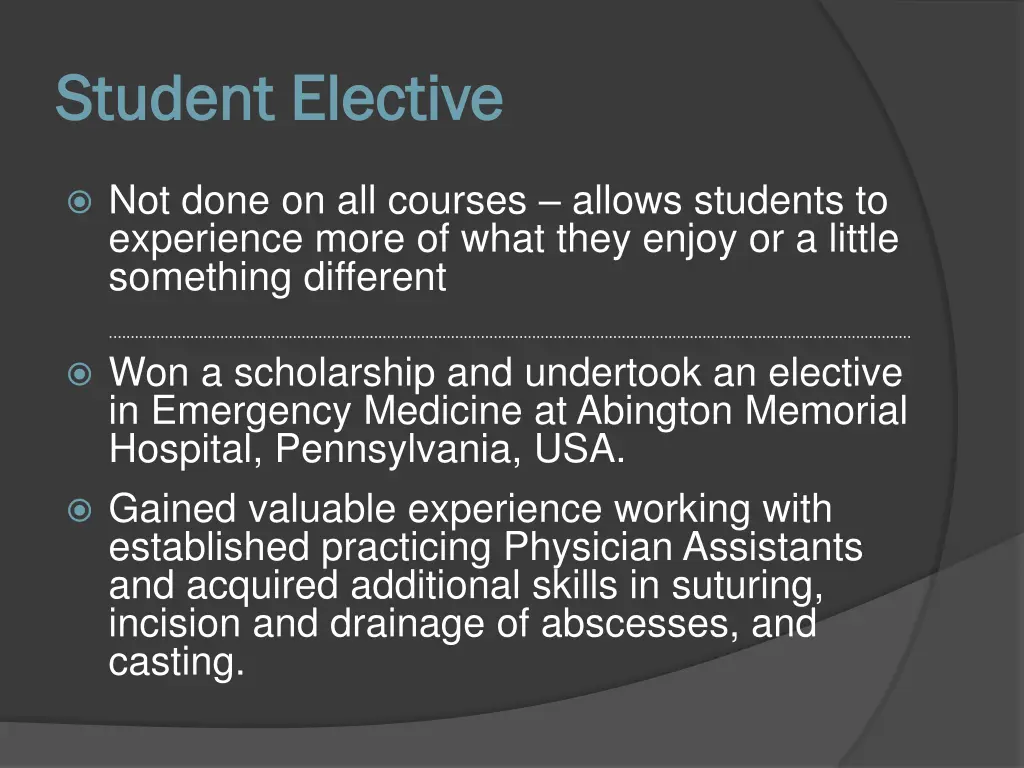 student elective student elective