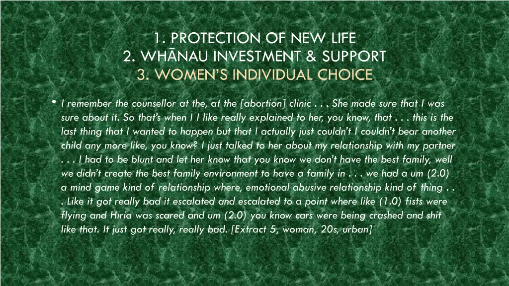 1 protection of new life 2 wh nau investment 2