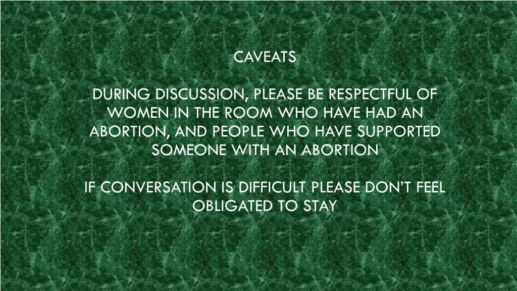 caveats