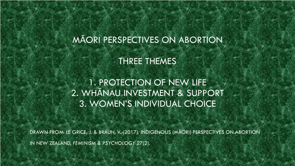 m ori perspectives on abortion 1