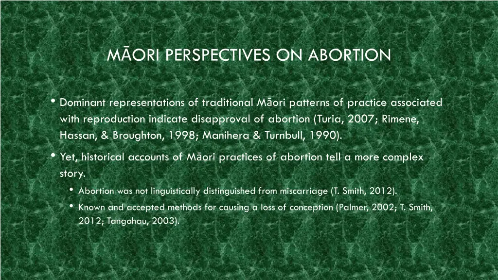 m ori perspectives on abortion