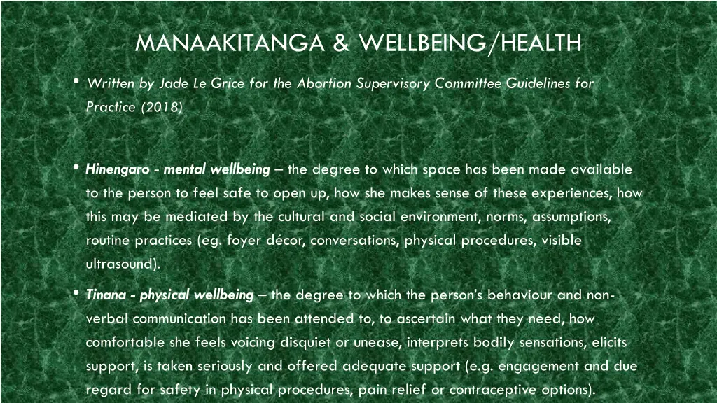 manaakitanga wellbeing health