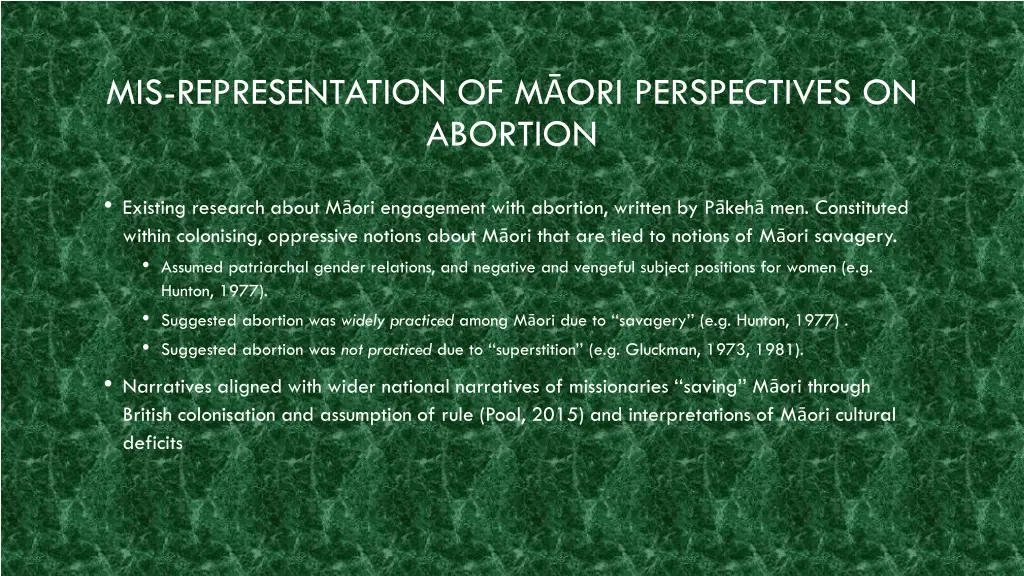 mis representation of m ori perspectives