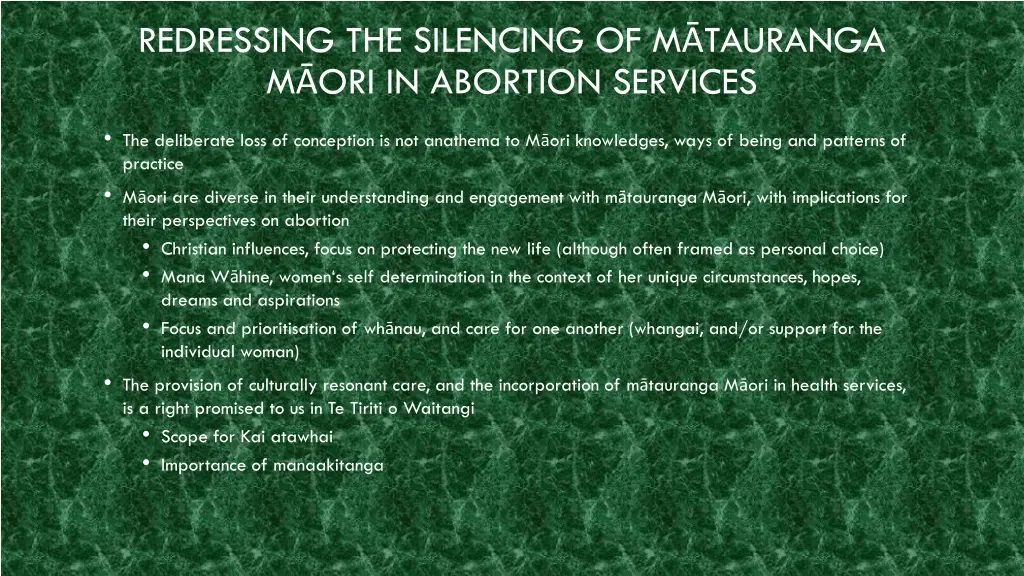 redressing the silencing of m tauranga