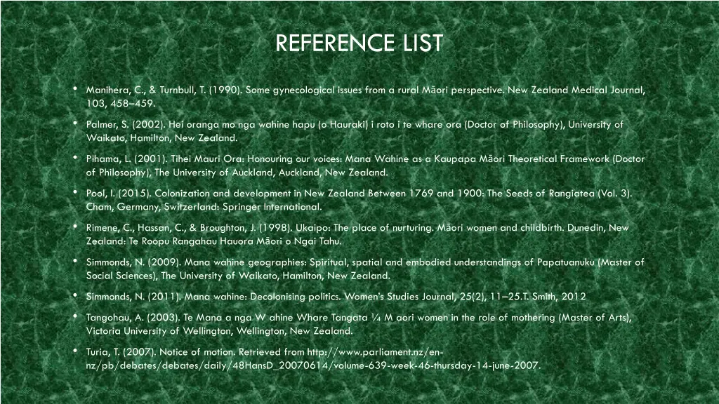 reference list 1