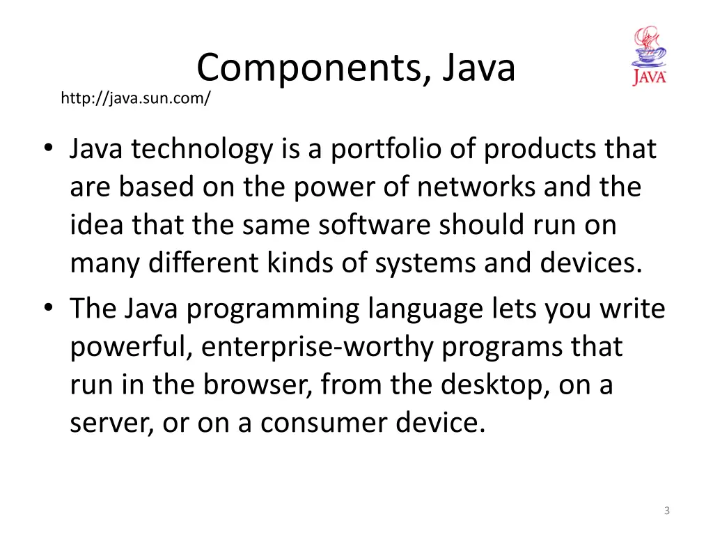 components java http java sun com