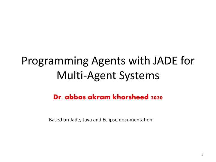 programming agents with jade for multi agent