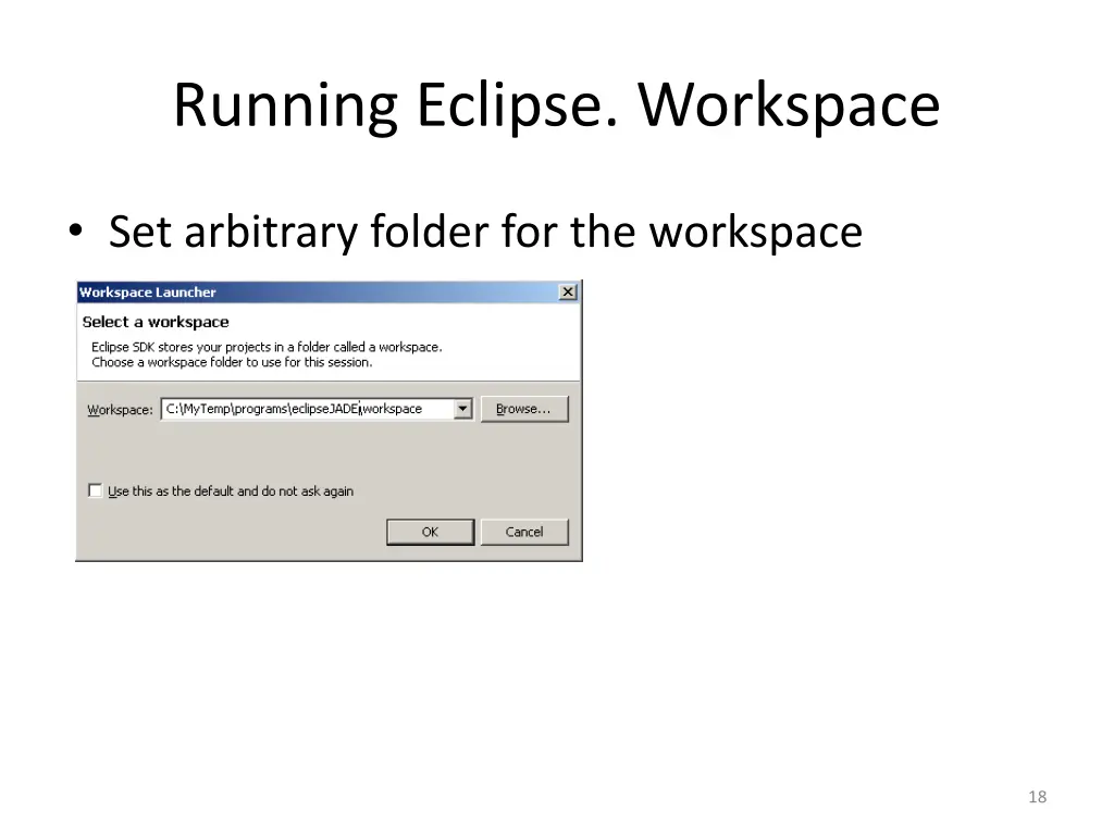 running eclipse workspace