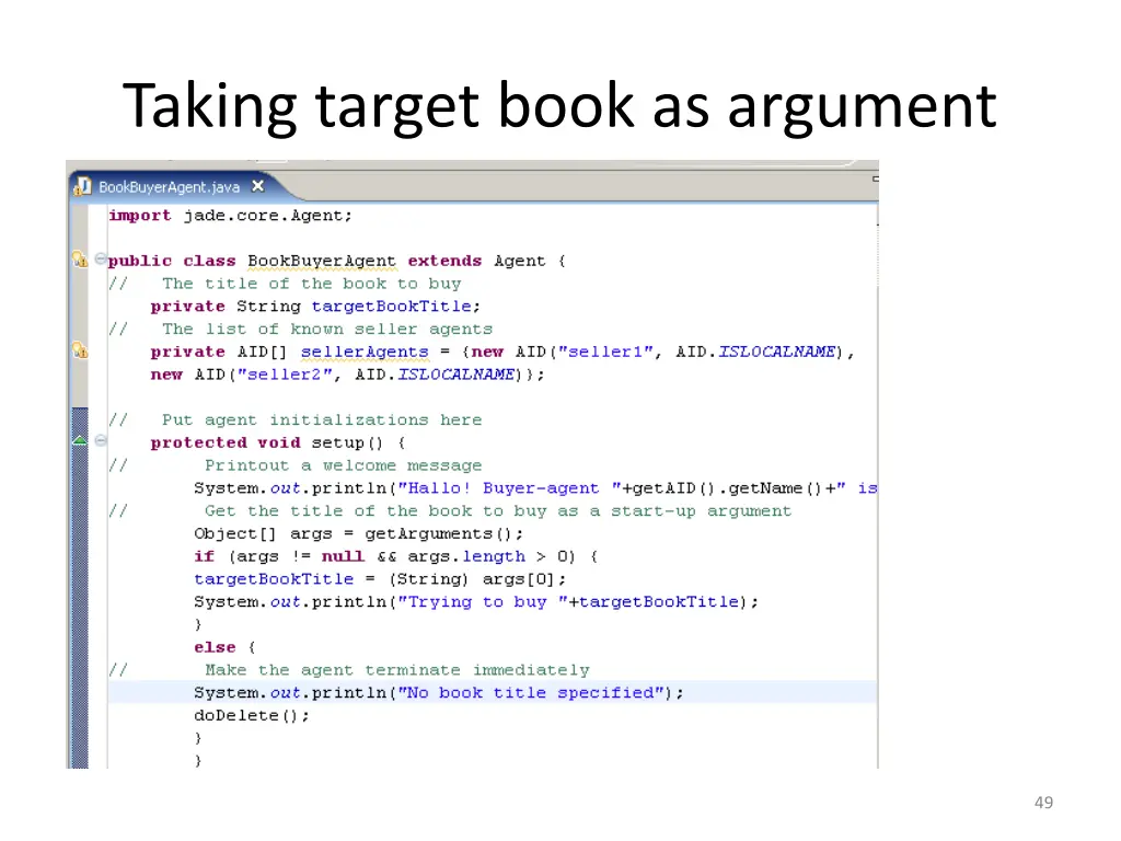 taking target book as argument