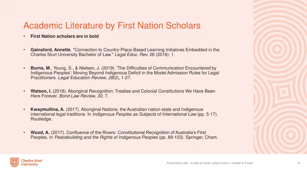 academic literature by first nation scholars