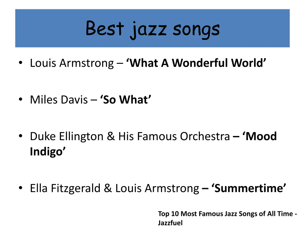 best jazz songs