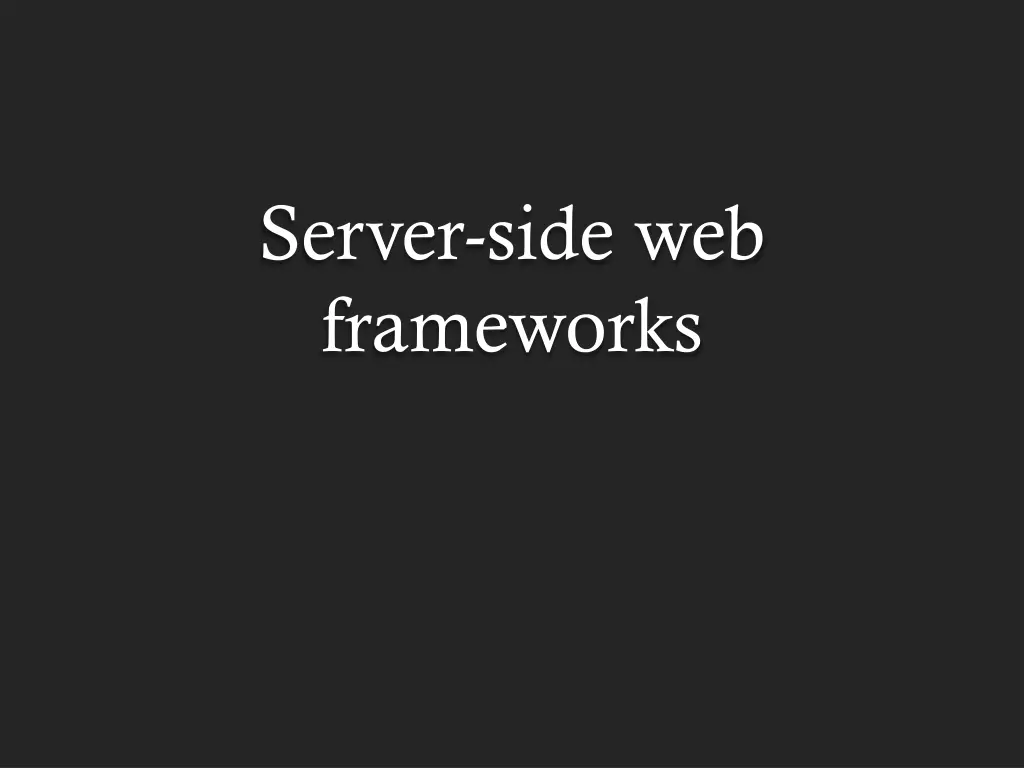 server side web frameworks