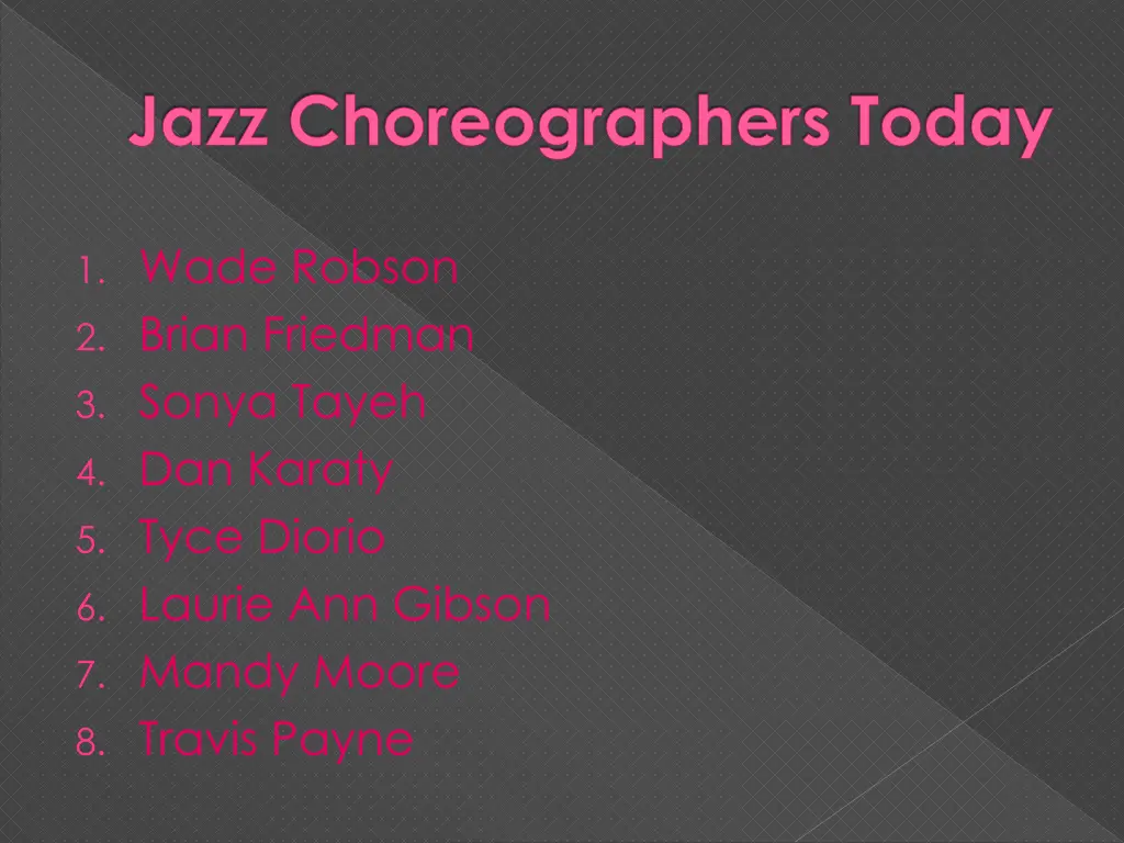 jazz choreographers today