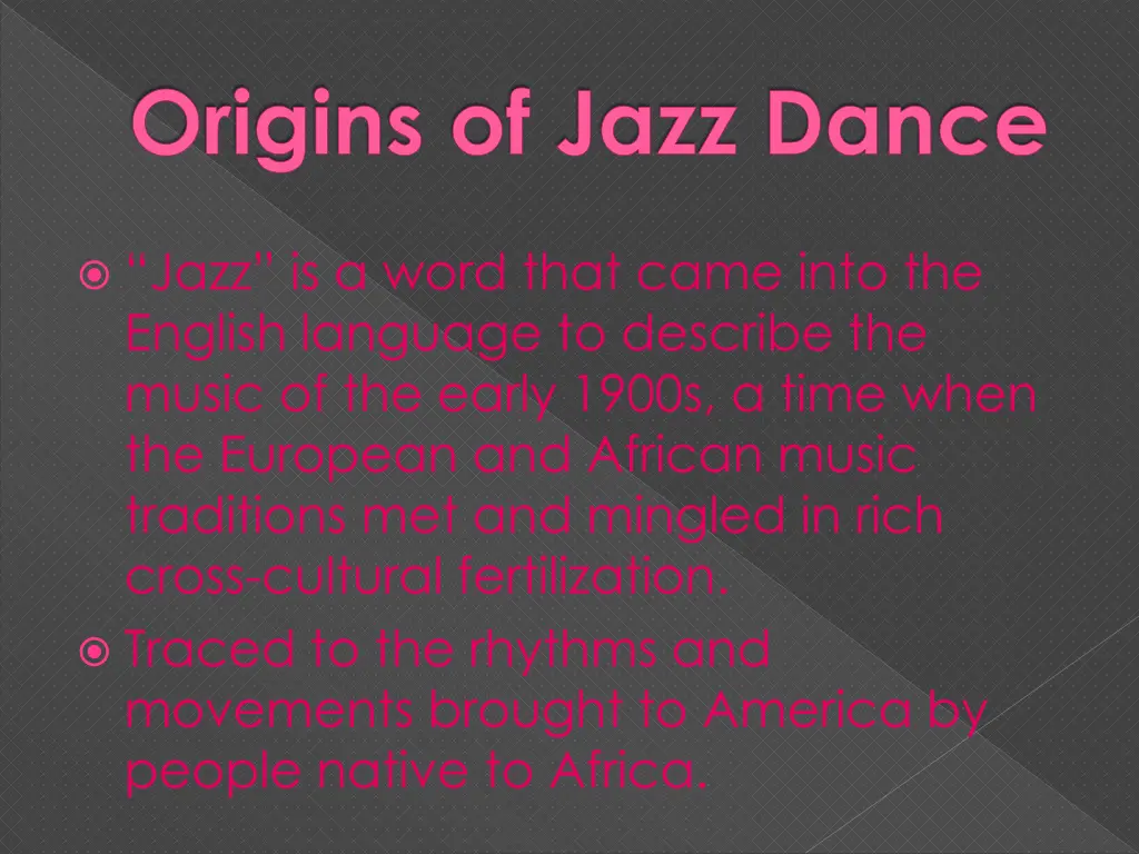 origins of jazz dance