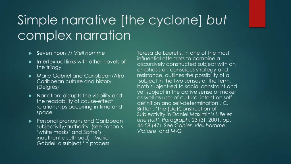 simple narrative the cyclone but complex narration