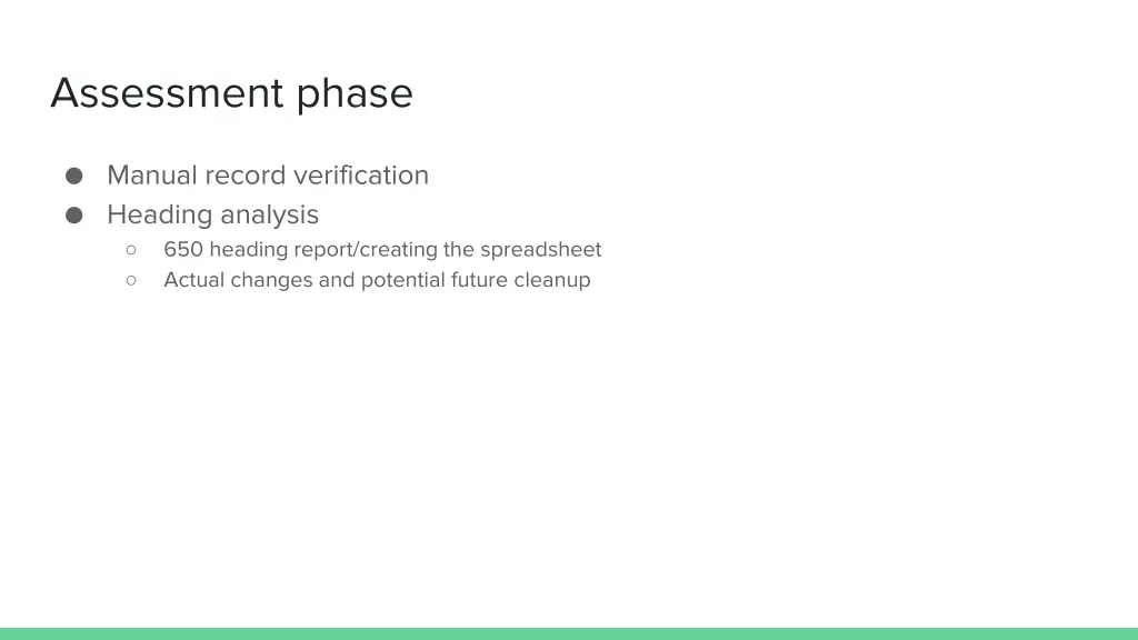 assessment phase