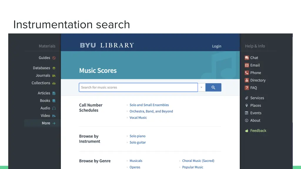 instrumentation search