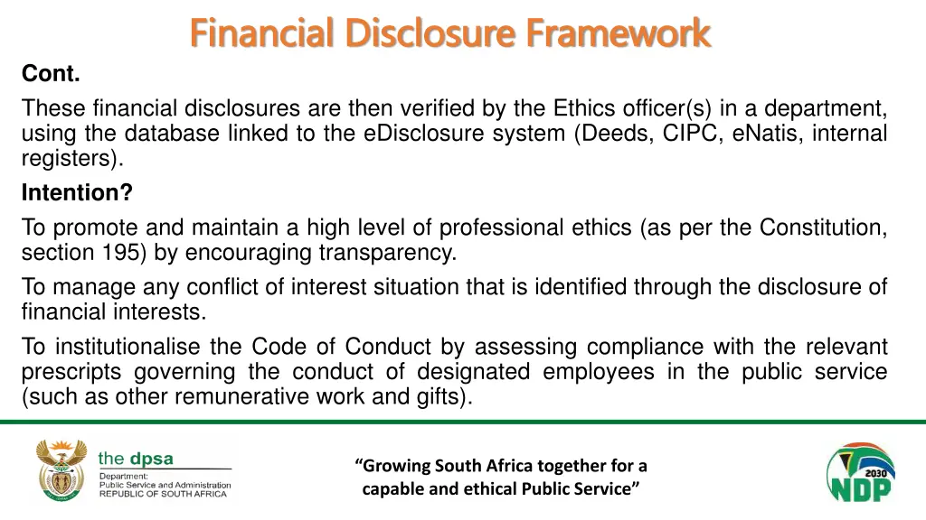 financial disclosure framework financial 2