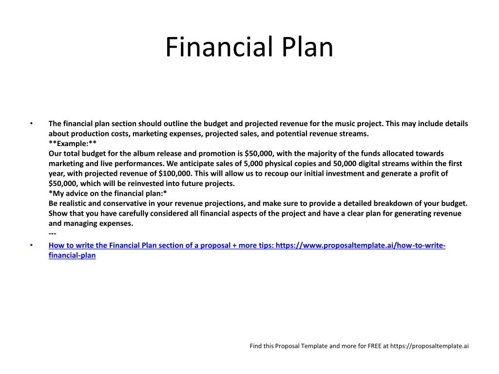 financial plan