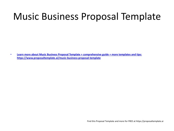 music business proposal template