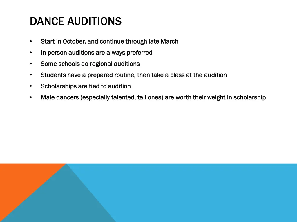 dance auditions