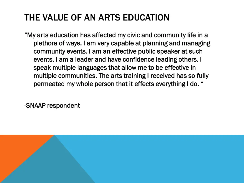 the value of an arts education