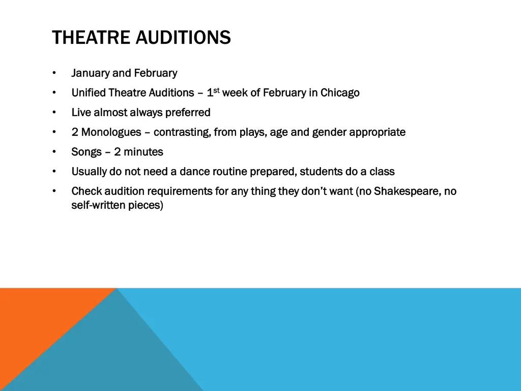 theatre auditions