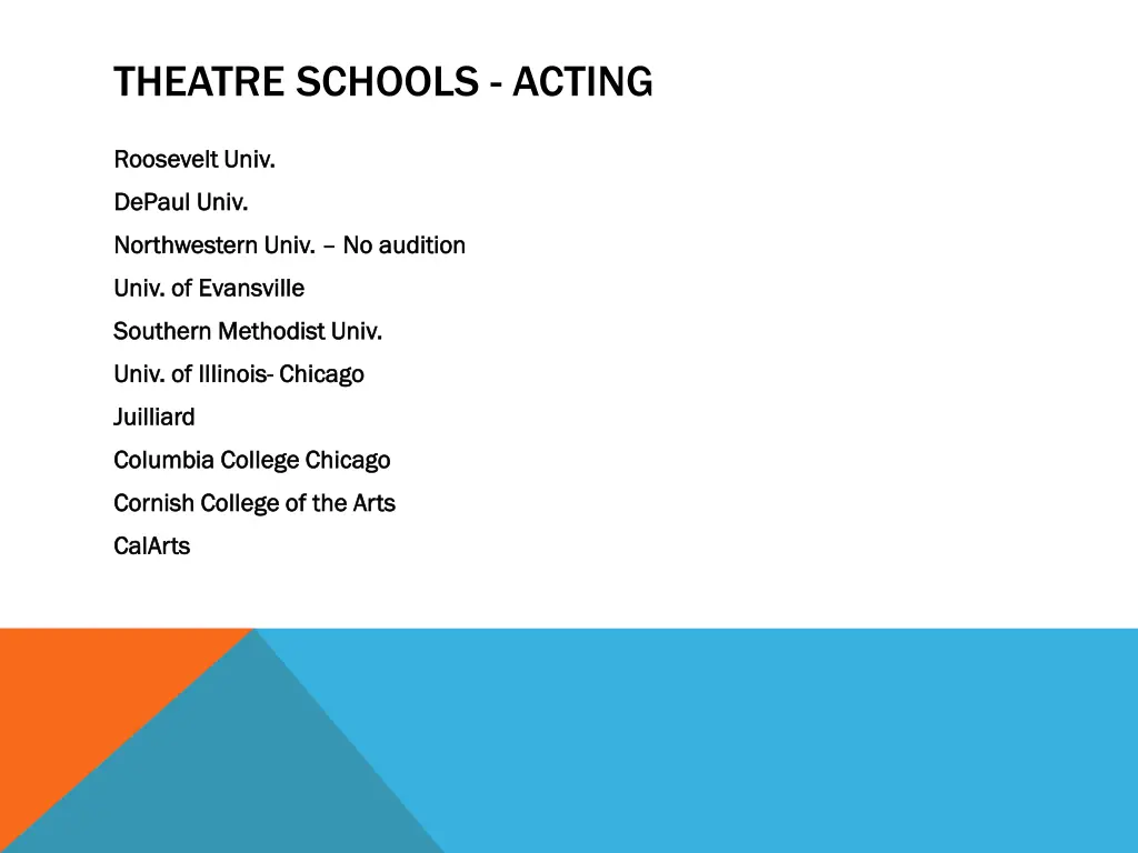 theatre schools acting