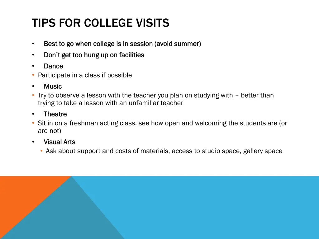 tips for college visits