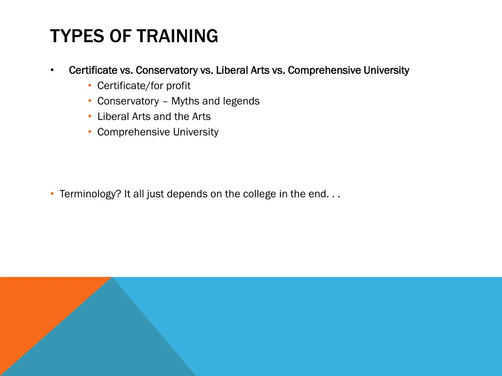 types of training