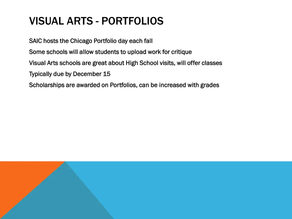 visual arts portfolios