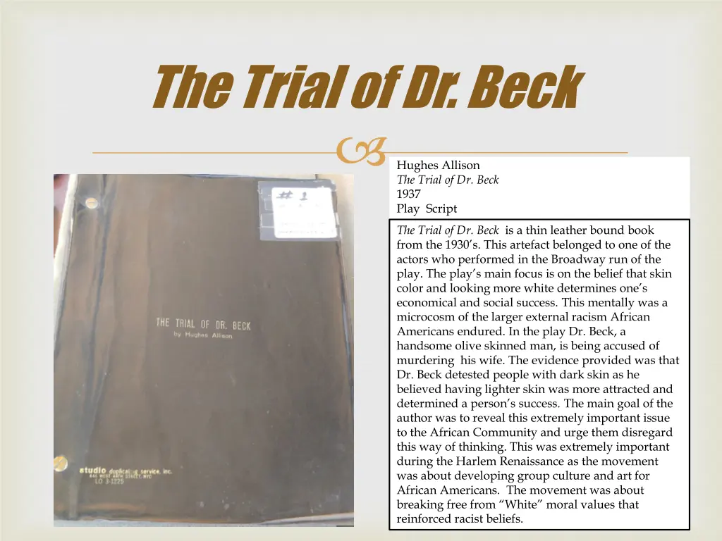 the trial of dr beck 1