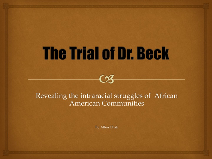 the trial of dr beck