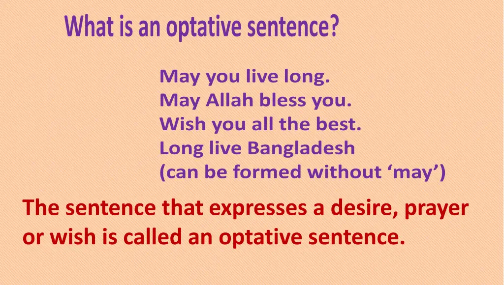 what is an optative sentence