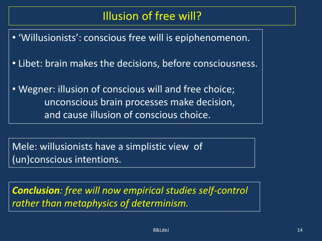 illusion of free will