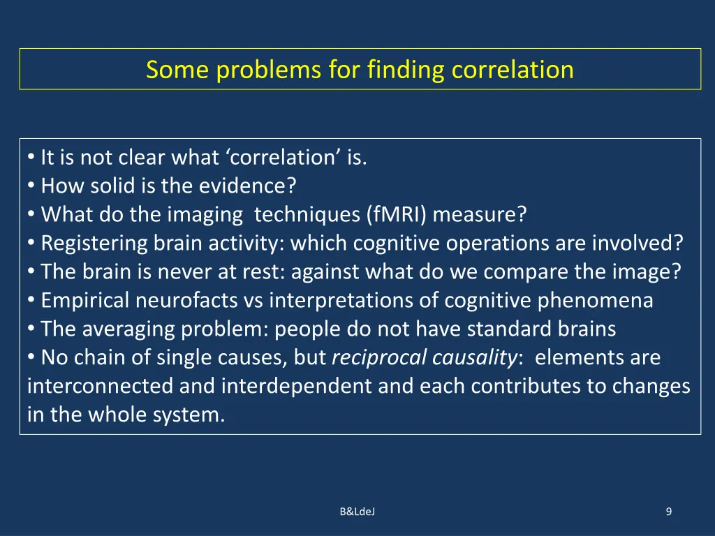 some problems for finding correlation