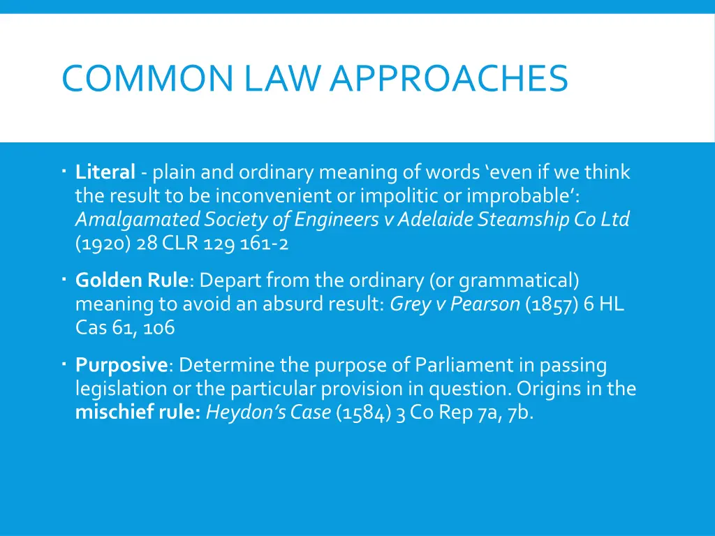 common law approaches