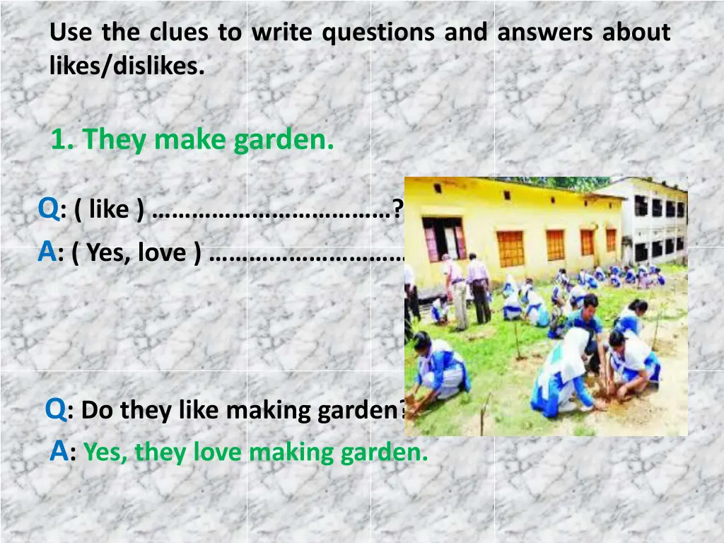 use the clues to write questions and answers