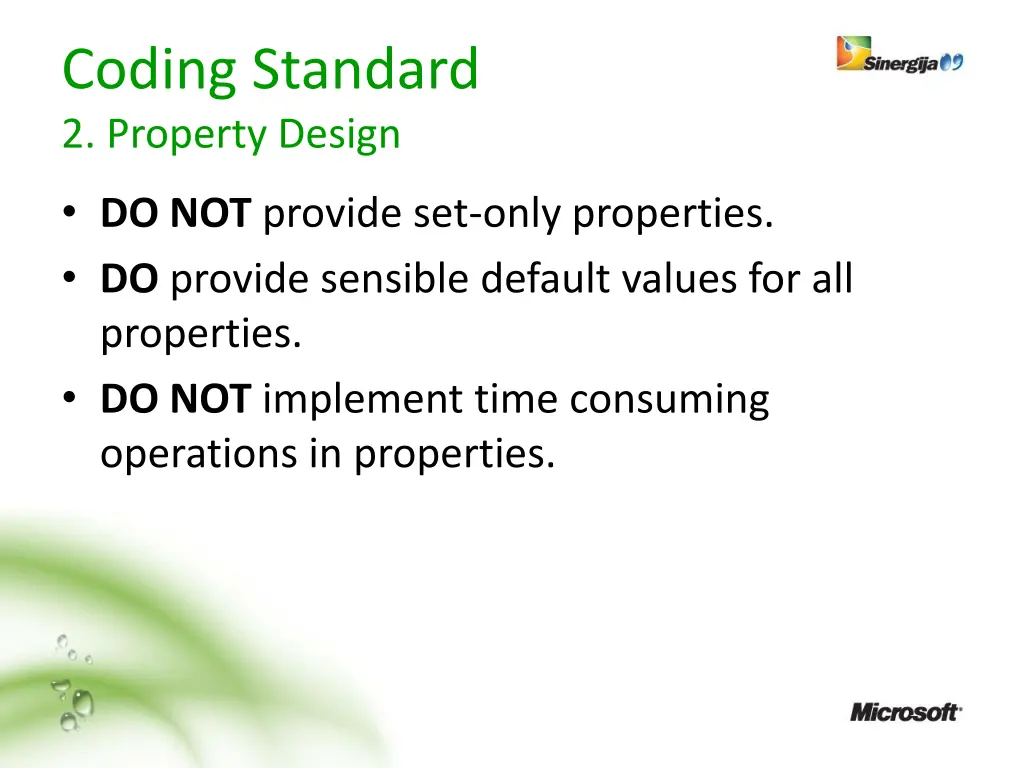 coding standard 2 property design