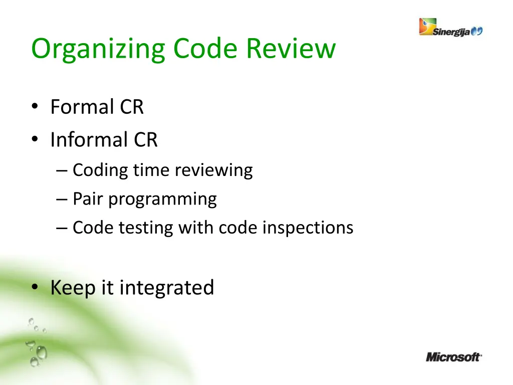 organizing code review