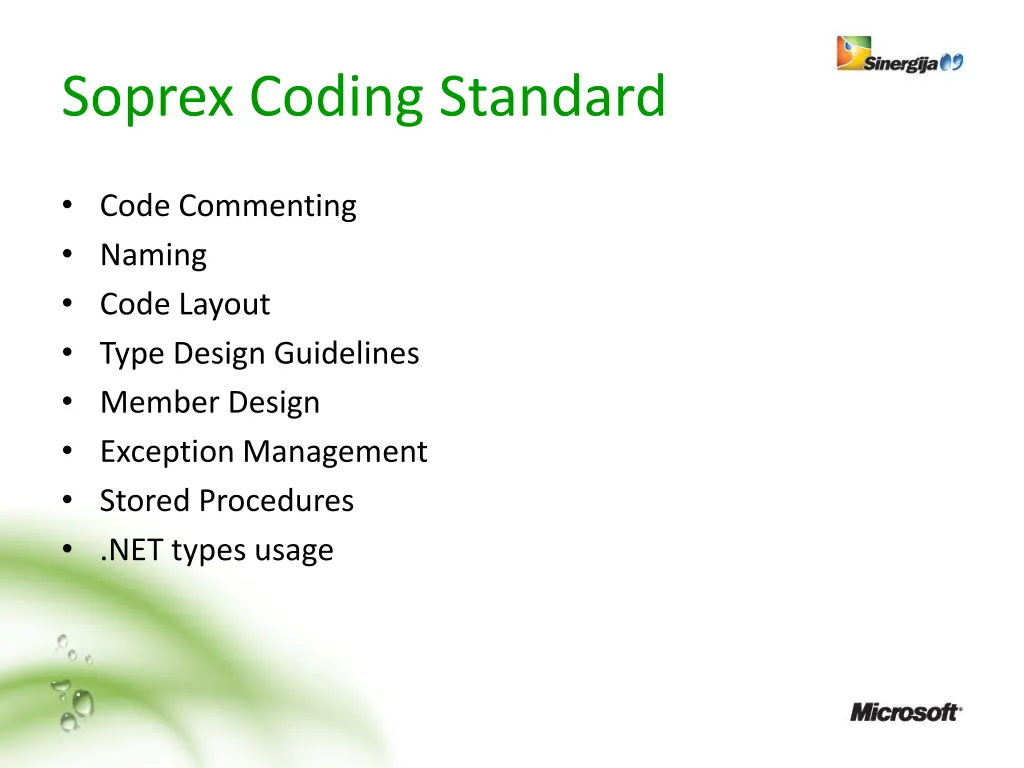 soprex coding standard