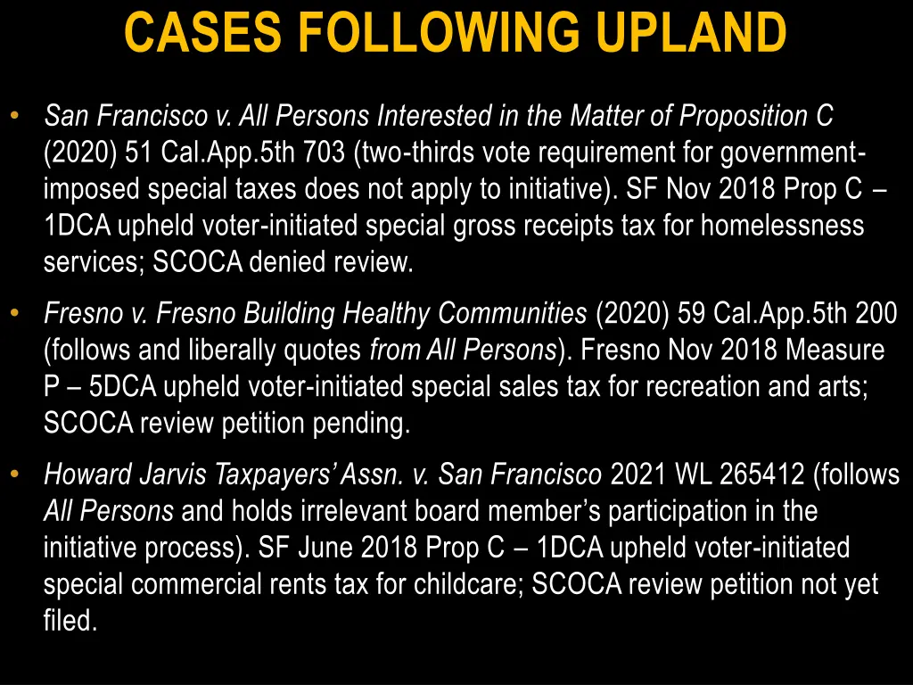 cases following upland