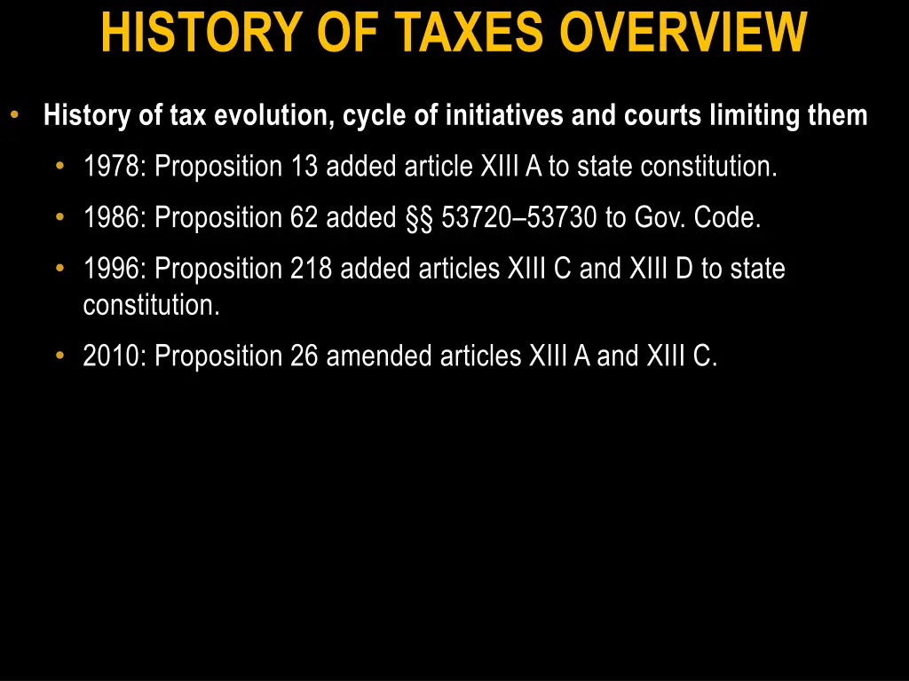 history of taxes overview