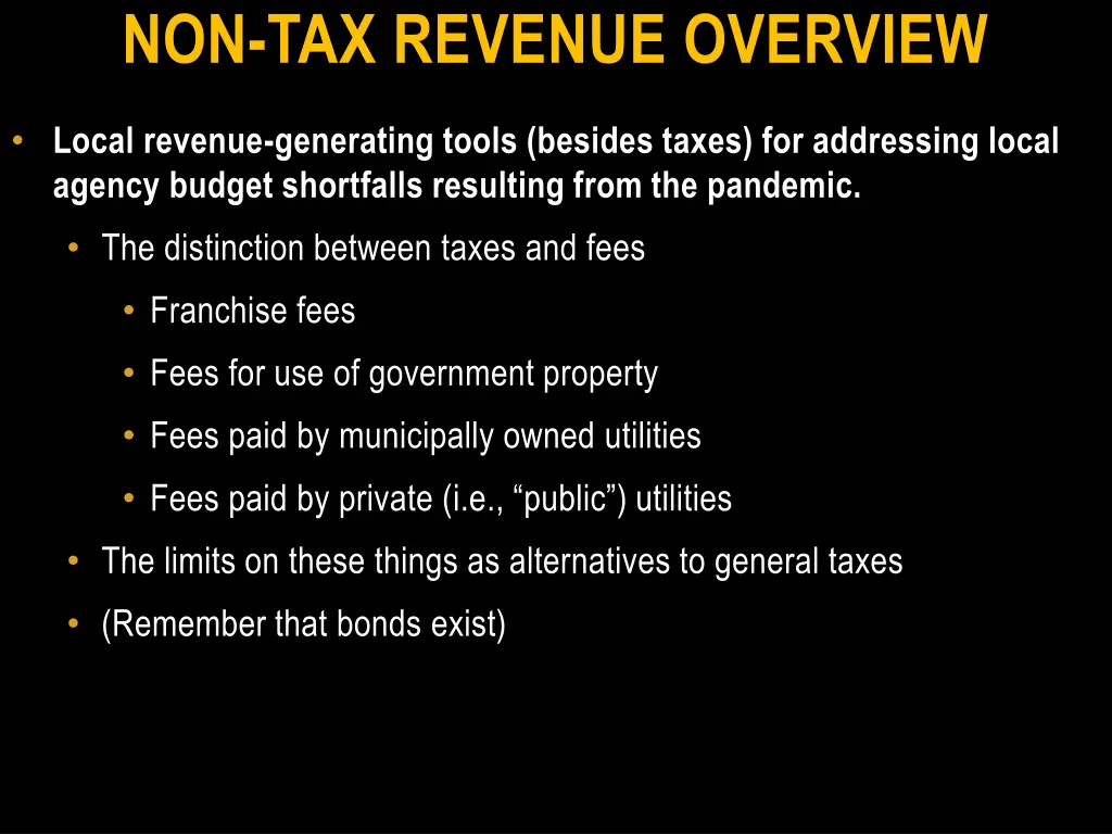 non tax revenue overview